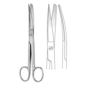 Standard Operating Scissors 11 5 cm, Sharp/Blunt Curved