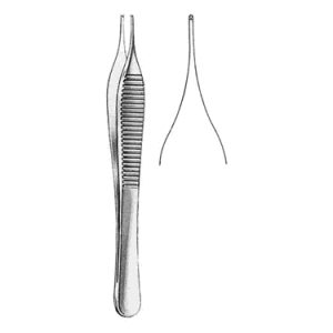 Micro Adson Tissue Forceps 12 0 cm, 1 x 2 Teeth