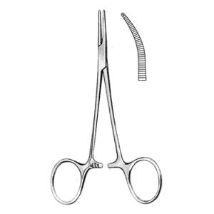 Halstead Mosquito Artery Forceps 14 0 cm, 1 x 2 Teeth, Curved