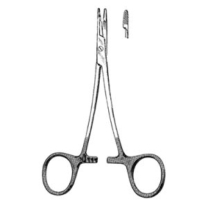 Petit Point Olsen Hegar Needle Holders 13 0 cm, Serrated, Delicate Carb Bite Jaws