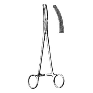 Werthiem Clamp Forceps 23 0 cm, 1 x 2 Teeth, More Curved