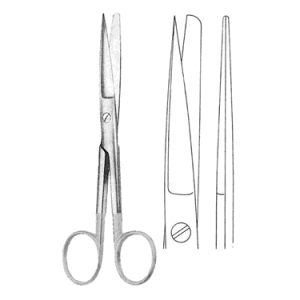 Standard Operating Scissors 18 5 cm, Sharp/Blunt, Straight, Carb Edge