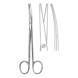 Toennis Adson Scissors 18 0 cm, Curved, Carb Edge