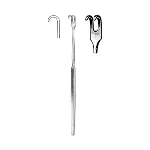 Retractor 16 0 cm, 2 Semi Sharp Prong