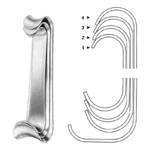 Roux Retractor, Fig  1 = 14 0 cm, 24 mm x 20 mm and 30 mm x 28 mm