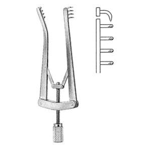 Alm Retractor 7 0 cm, 4 x 4 Teeth, Sharp