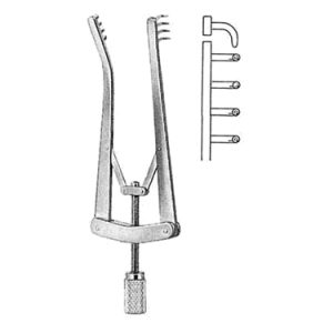 Alm Retractor 10 0 cm, 4 x 4 Teeth, Semi Sharp