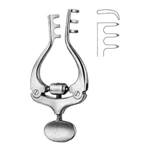 Jansen Retractor 10 0 cm, 3 x 3 Teeth, Sharp