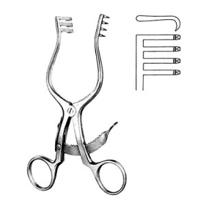 Scalp Contour Retractor 14 0 cm, 3 x 4 Teeth, Sharp
