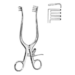 Weitlaner Retractor 20 0 cm, 80 mm, 3 x 4 Teeth, Sharp