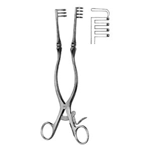 Adson Retractor 13 0 cm, 3 x 4 Teeth, Sharp