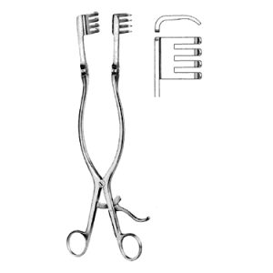 Beckmann Adson Retractor 31 0 cm, 4 x 4 Teeth, Blunt