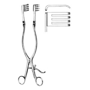Beckmann Adson Retractor 31 0 cm, 4 x 4 Teeth, Blunt