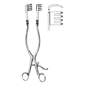 Beckmann Adson Retractor 31 0 cm, 4 x 4 Teeth, Sharp