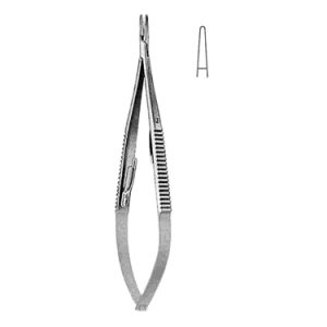 Castroviejo Needle Holders 14 0 cm, Straight, Carb Bite Jaws, Smooth
