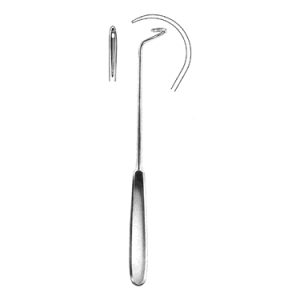 Deschamps Ligature Needles 24 0 cm, Curved to Right for Right Hand