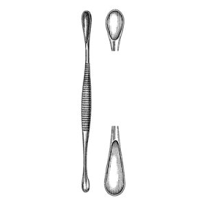 Volkmann Bone Curette 20 0 cm, One Round and One Oval Cup, 17 5 mm and 9 mm x 11 mm, Double Ended