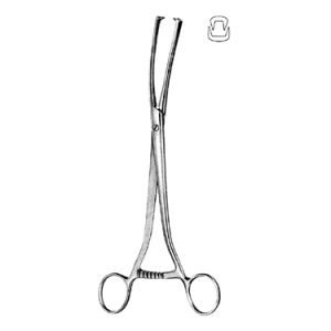 Museux Tenaculum Forceps 24 0 cm, 6 mm, Curved Sidways
