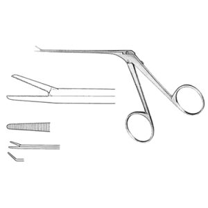 Micro Ear Forceps 80 mm Shaft, 4 0 mm x 0 8 mm Serrated Jaw, Right