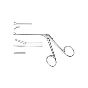 Micro Ear Forceps 80 mm Shaft, 3 0 mm x 0 6 mm Serrated Jaw, Left