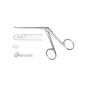 Micro Cup Shaped Forceps 80 mm Shaft, 4 0 mm Jaw Length, 0 9 mm x 1 0 mm Cup, Curved Up