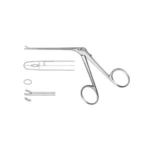Micro Cup Shaped Forceps 80 mm Shaft, 4 0 mm Jaw Length, 0 9 mm x 1 0 mm Cup, Right