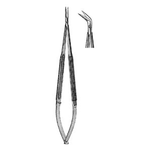 Microsurgical Scissors 18 0 cm, Round Handle, Regular Blade, Angled on Side 60