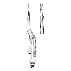 Yasargil Scissors 22 0 cm, Bayonet Handle, Curved, Micro Blade