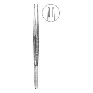 Rhoton Type Suture Tying Forceps 18 0 cm, with Platform, Round Handle, Straight
