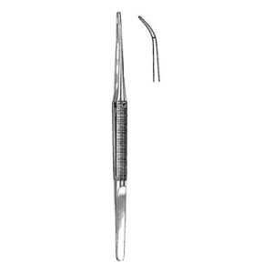 Micro Suture Tying Forceps 15 0 cm, with Platform Round Handle, Curved