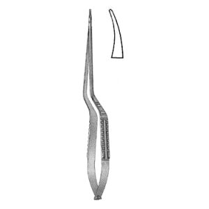Yasargil Needle Holder 22 0 cm, Bayonet Handle, Curved Jaws
