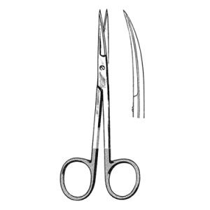 Iris Scissors 11 4 cm, 25 mm Blades, Curved, Carb Edge