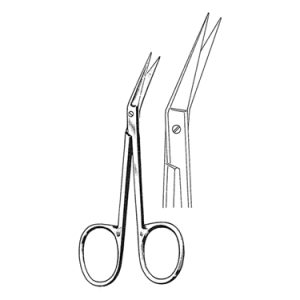 Iris Scissors 11 4 cm, 25 mm Blades, Angled over Edge