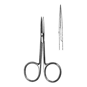 Iris Scissors 10 2 cm, 24 mm Blades, Large Finger Rings, Straight