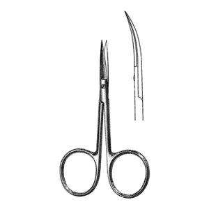 Iris Scissors 10 2 cm, 24 mm Blades, Large Finger Rings, Curved