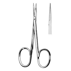 Iris Scissors 10 2 cm, 22 mm Blades, Flat Shanks, Straight