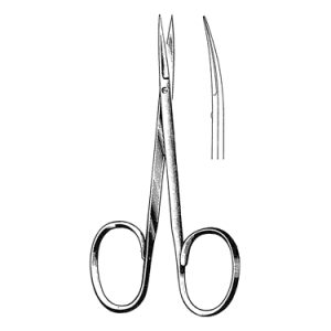 Iris Scissors 10 2 cm, 22 mm Blades, Flat Shanks, Curved