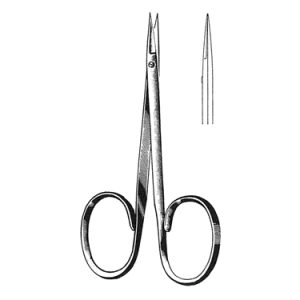 Iris Scissors 8 9 cm, 12 mm Blades, Delicate, Flat Shanks, Straight
