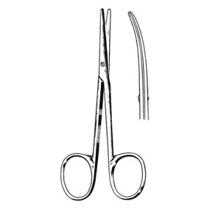 Strabismus Scissors 11 4 cm, 30 mm Blades, Curved