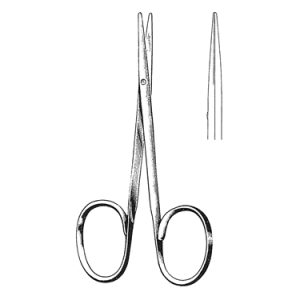 Strabismus Scissors 10 5 cm, 25 mm Blades, Flat Shanks, Straight