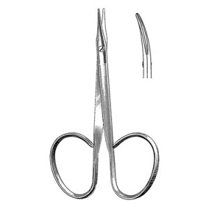 Stevens Tenotomy Scissors 9 5 cm, 13 mm Blades, Blunt Tips, Flat Shanks, Curved
