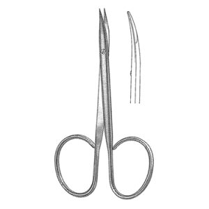 Stevens Stitch Scissors 9 5 cm, 12 mm Blades, Curved Sharp Tips, Flat Shanks