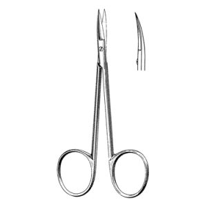 Stitch Scissors 9 8 cm, 15 mm Blades, Semi Sharp Tips, Curved