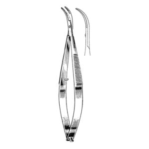 Castroviejo Corneal Scissors 10 8 cm, 12 mm Blades, Curved, Blunt Tips