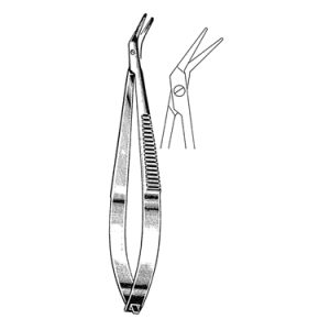 Castroviejo Corneal Scissors 10 8 cm, 12 mm Blades, Angled, Blunt Tips
