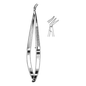 Castroviejo Corneal Section Scissors 10 2 cm, Microsurgery 7 mm Blades, Curved, Blunt Tips, Left
