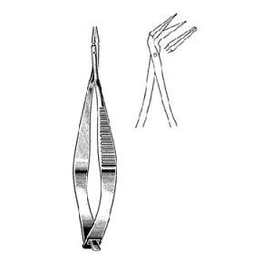 Vannas Capsulotomy Scissors 8 2 cm, Sharp Tips, Angled to Side, 6 mm Blades