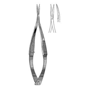 Mc Pherson Vannas Iris Scissors 8 2 cm, 5 mm Blades, Curved, Sharp Tips
