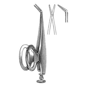 Barraquer Dewecker Iris Scissors 5 7 cm, 7 mm Blades, Angled on Flat, Blunt Tips