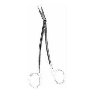 Locklin Scissors 16 cm Curved Handles, Serrated, with tungsten carbide inserts